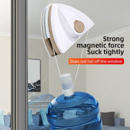 Household Special Window Cleaner For Home, NEW Magnetic Glass Window Cleaning Tool, Water Discharge Double-layer Wiper