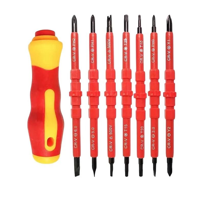 Electrician Repair Tools Kit 15 Piece 1000V Insulated Screwdriver Set With Magnetic Bits 1