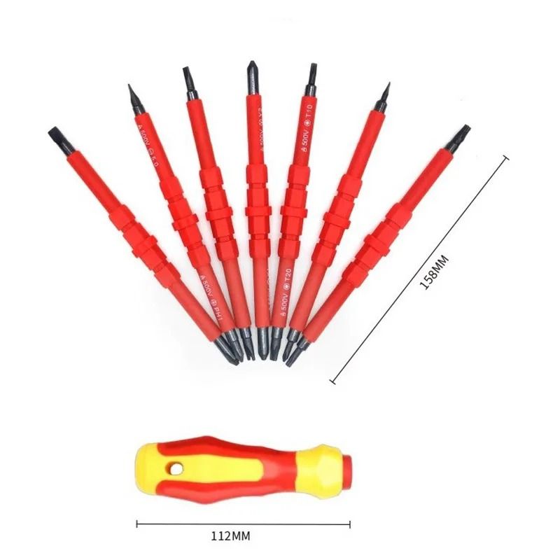 Electrician Repair Tools Kit 15 Piece 1000V Insulated Screwdriver Set With Magnetic Bits 3