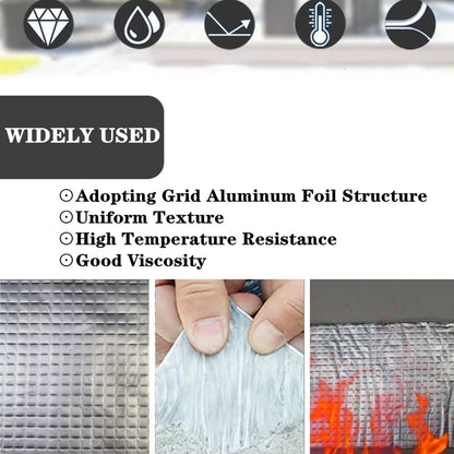 Premium Waterproof Aluminum Foil Butyl Tape  HeavyDuty Leak Seal For Roof Wall Duct  Pool Repair 2