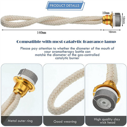 Oil Lamp Wick Replacement, Catalytic Burner Wicks with Air Control, for Fragrance Oil Lamps