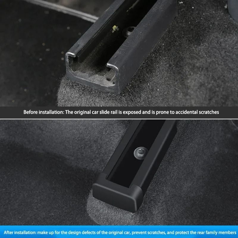 Seat Rail Cover Protector For Tesla Model 3 Y 4 Piece Anti Kick Rail Guards Set 3