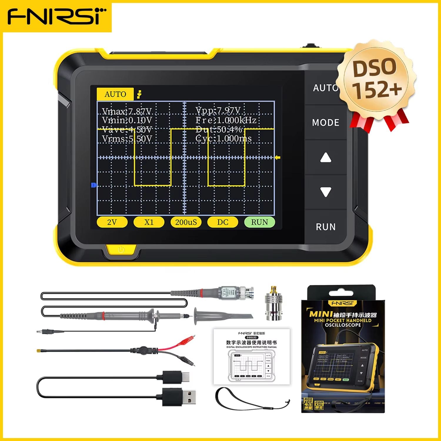 FNIRSI DSO510152153 Mini Digital Oscilloscope  Portable 2in1 Electronic Repair Tool With 48MSs Samp 11