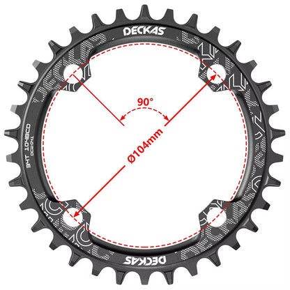 Deckas 104BCD Narrow Wide Chainring  Precision CNC MTB Chainring For 1x Drivetrains 32T34T36T38T Op 1