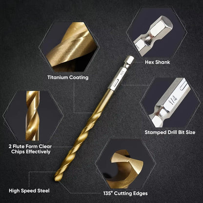 Titanium Plus HexShank HSS Drill Bit Kit  5099 Pc MetalWoodPlastic Drill Set 3