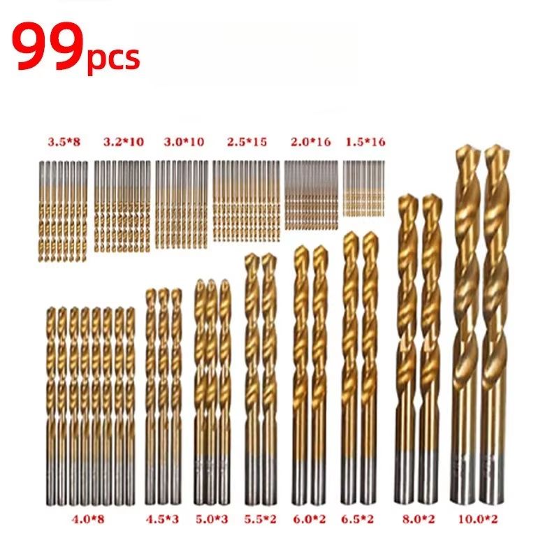 Titanium Plus HexShank HSS Drill Bit Kit  5099 Pc MetalWoodPlastic Drill Set 7