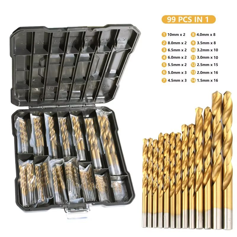 Titanium Plus HexShank HSS Drill Bit Kit  5099 Pc MetalWoodPlastic Drill Set 8