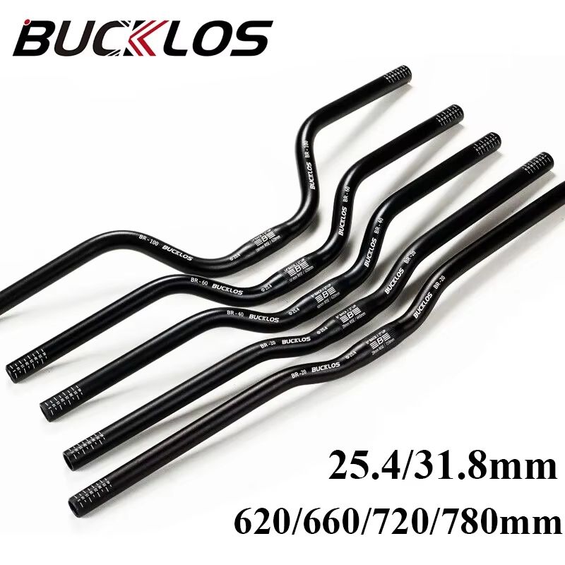 BUCKLOS ProFit Alloy MTB Handlebar – Choose 31.8 mm or 25.4 mm Clamp, 620/660/720/780 mm Width