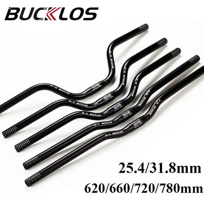 BUCKLOS ProFit Alloy MTB Handlebar – Choose 31.8 mm or 25.4 mm Clamp, 620/660/720/780 mm Width