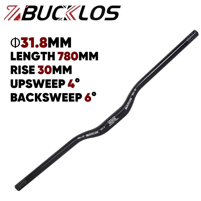 BUCKLOS ProFit Alloy MTB Handlebar  Choose 318 Mm Or 254 Mm Clamp 620660720780 Mm Width 9
