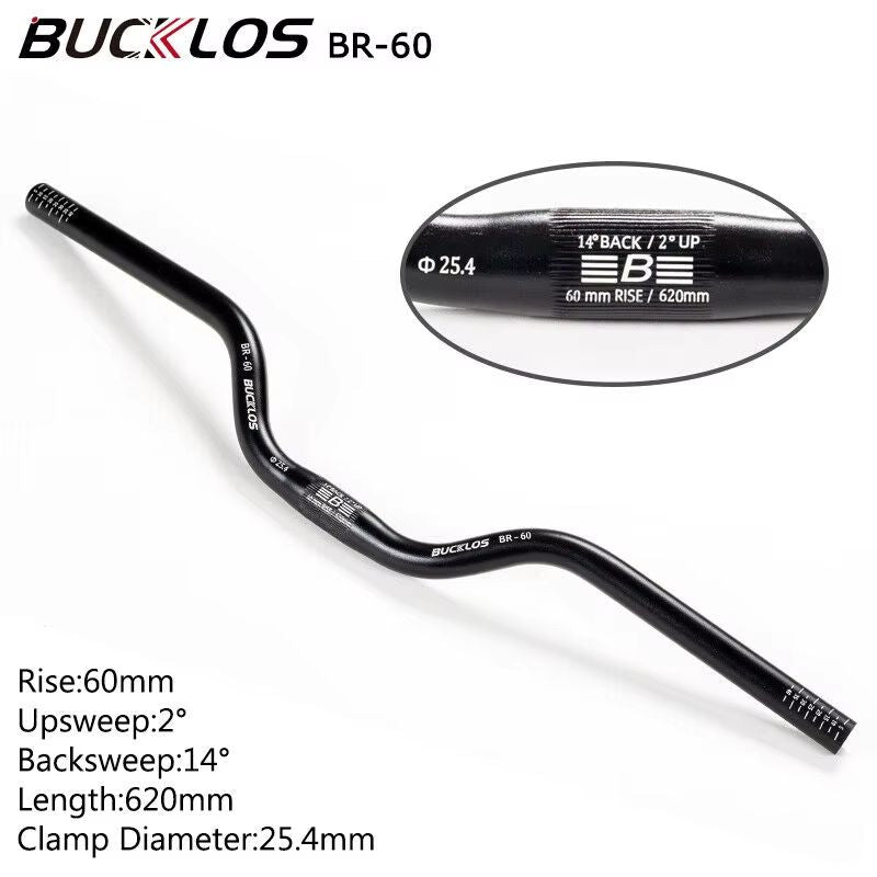 BUCKLOS ProFit Alloy MTB Handlebar  Choose 318 Mm Or 254 Mm Clamp 620660720780 Mm Width 17
