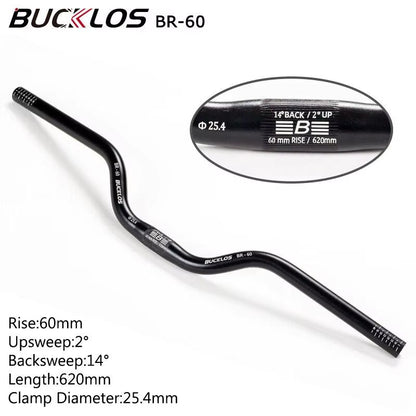 BUCKLOS ProFit Alloy MTB Handlebar  Choose 318 Mm Or 254 Mm Clamp 620660720780 Mm Width 17