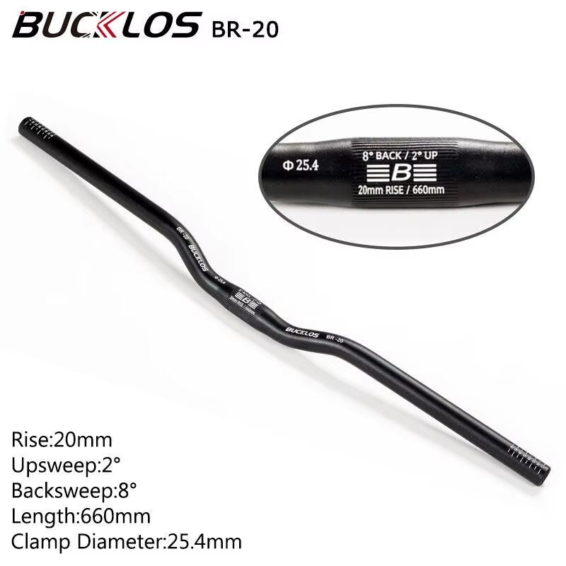 BUCKLOS ProFit Alloy MTB Handlebar  Choose 318 Mm Or 254 Mm Clamp 620660720780 Mm Width 19