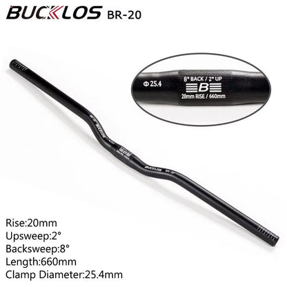 BUCKLOS ProFit Alloy MTB Handlebar  Choose 318 Mm Or 254 Mm Clamp 620660720780 Mm Width 19