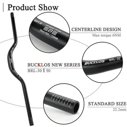 BUCKLOS ProFit Alloy MTB Handlebar  Choose 318 Mm Or 254 Mm Clamp 620660720780 Mm Width 4
