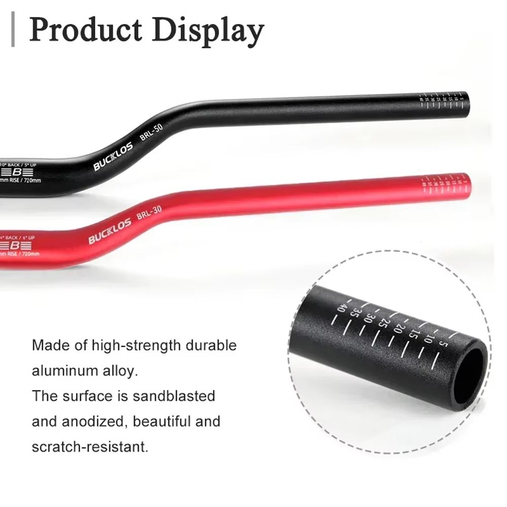 BUCKLOS ProFit Alloy MTB Handlebar  Choose 318 Mm Or 254 Mm Clamp 620660720780 Mm Width 5