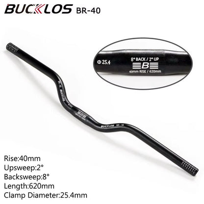 BUCKLOS ProFit Alloy MTB Handlebar  Choose 318 Mm Or 254 Mm Clamp 620660720780 Mm Width 6