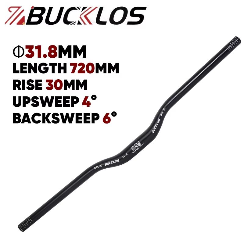 BUCKLOS ProFit Alloy MTB Handlebar  Choose 318 Mm Or 254 Mm Clamp 620660720780 Mm Width 7