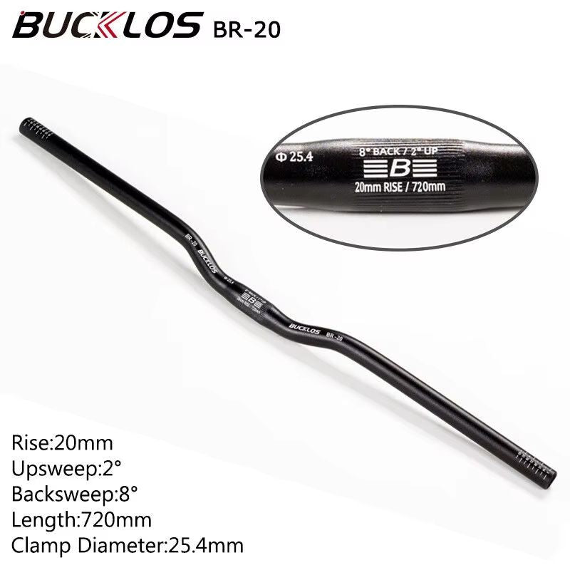 BUCKLOS ProFit Alloy MTB Handlebar  Choose 318 Mm Or 254 Mm Clamp 620660720780 Mm Width 20