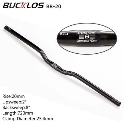 BUCKLOS ProFit Alloy MTB Handlebar  Choose 318 Mm Or 254 Mm Clamp 620660720780 Mm Width 20