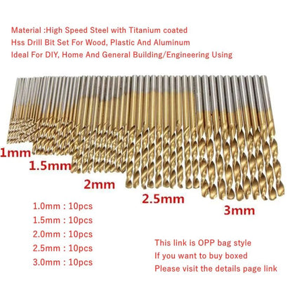 TitanEdge Mini Extractor Bit Kit  100 Pc TitaniumCoated HSS Bit Set 1  15  2  25  3 Mm 5