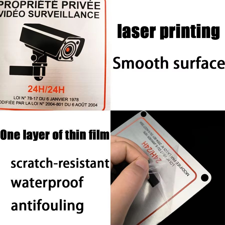 Premium French Aluminum Alloy Private Property Video Surveillance Sign 3