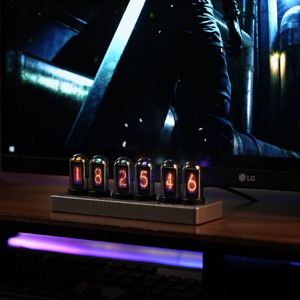 WiFi Control IPS Nixie Tube Alarm Clock RGB Lights DIY Clock Faces Game Room Gift 3