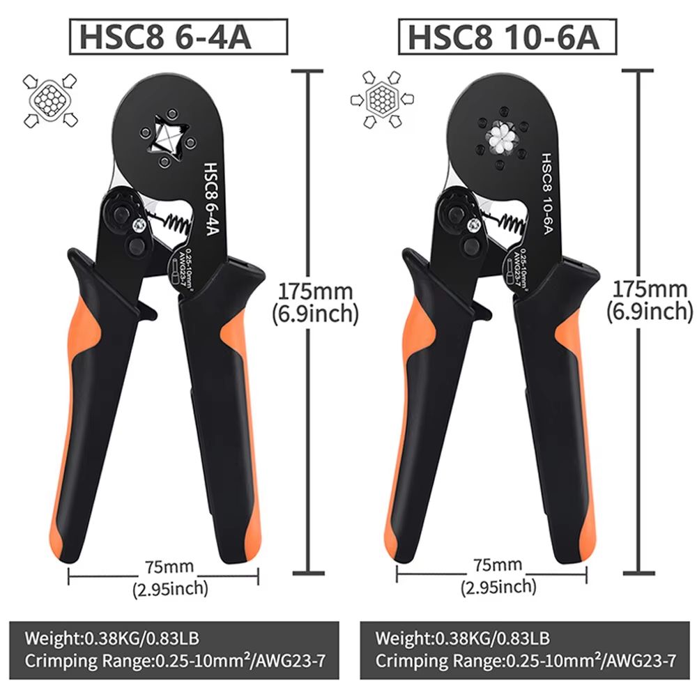 ProCrimp HexShank SelfAdjustable Ratchet Ferrule Crimping Tool Kit 02510 Mmsq  AWG 237 5