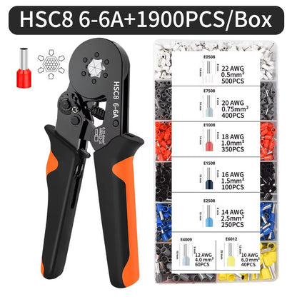 ProCrimp HexShank SelfAdjustable Ratchet Ferrule Crimping Tool Kit 02510 Mmsq  AWG 237 16