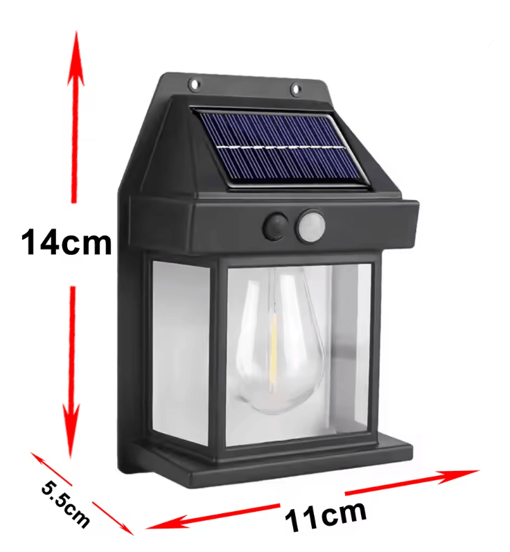 LumaGlow Outdoor Solar Wall Light With Motion Induction And Warm Tungsten Glow 5