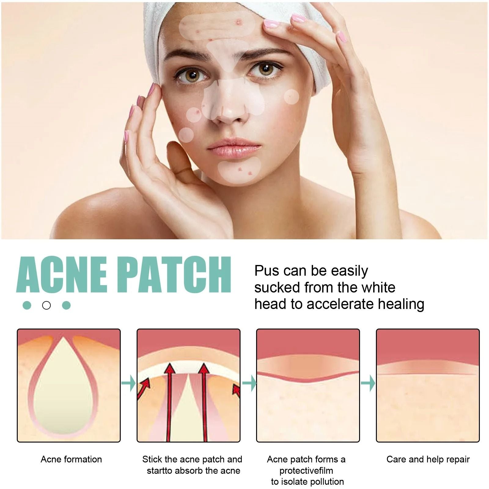 Acne Pimple Patches 132 PCS Hydrocolloid Invisible Skin Care Stickers 2