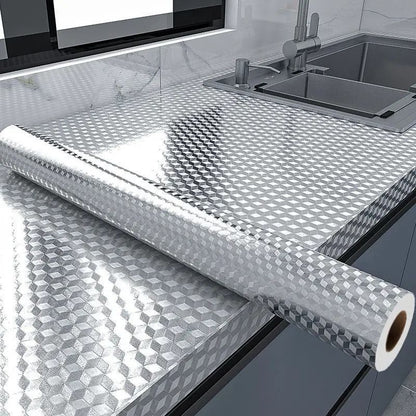 Aluminum Foil Kitchen Oil Proof Self Adhesive Sticker 40x300 cm