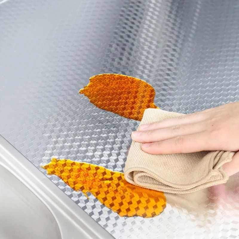 Aluminum Foil Kitchen Oil Proof Self Adhesive Sticker 40x300 Cm 2