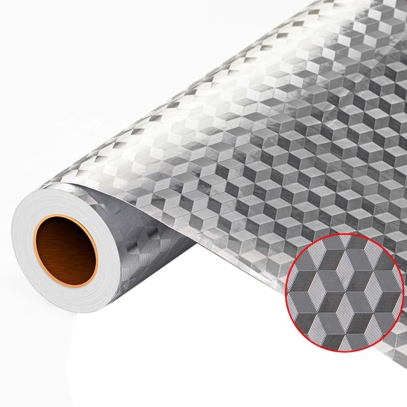 Aluminum Foil Kitchen Oil Proof Self Adhesive Sticker 40x300 Cm 5