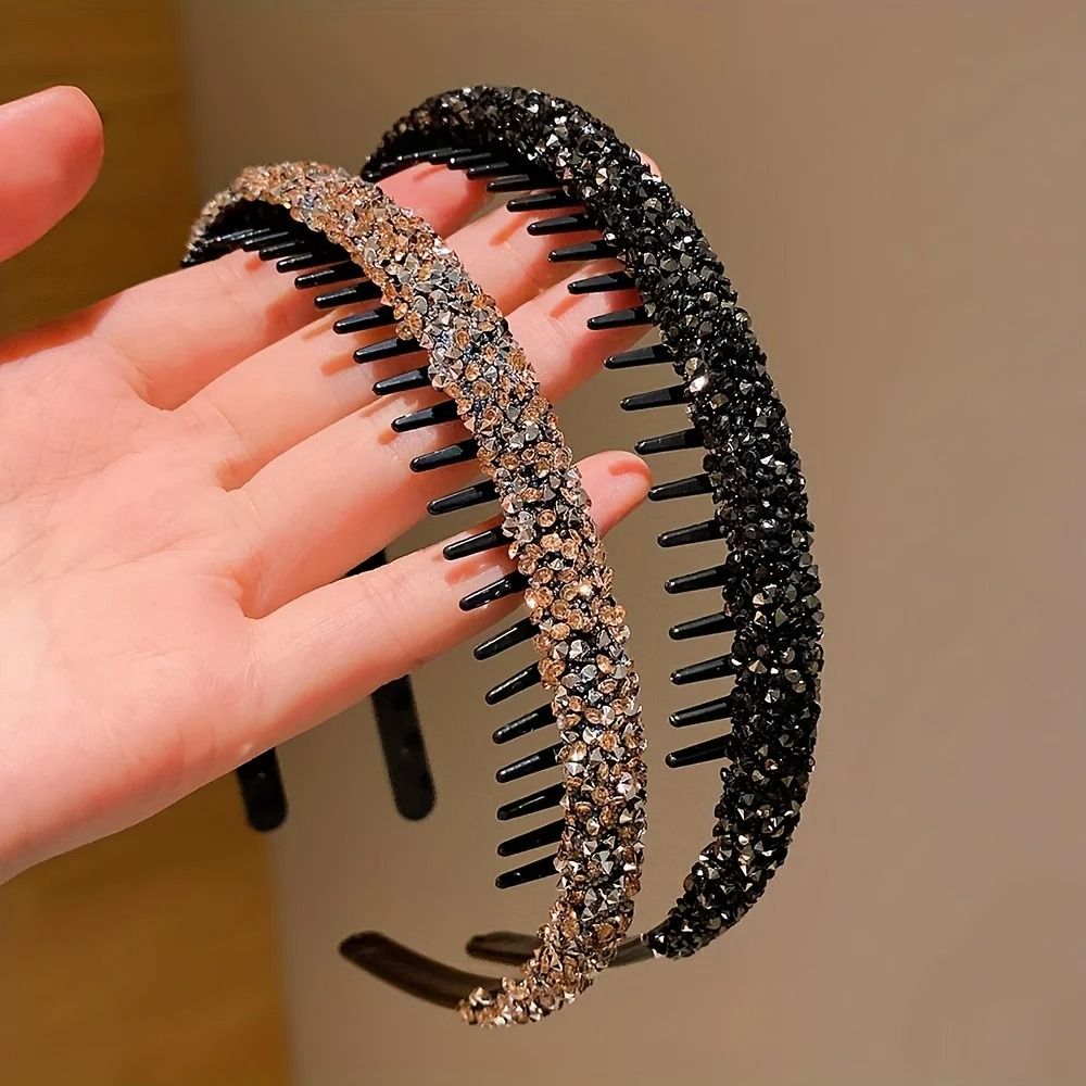 Childrens Non Slip Rhinestone Headbands Set 3