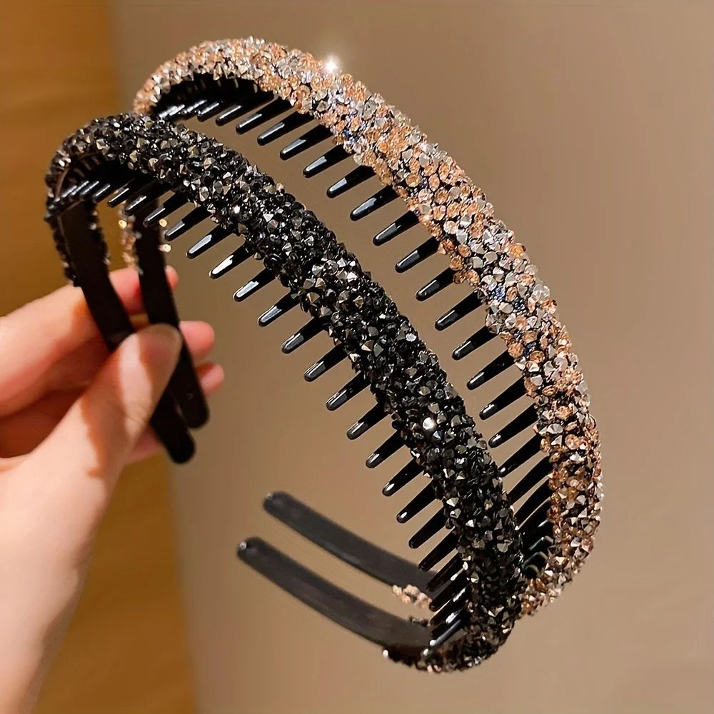 Childrens Non Slip Rhinestone Headbands Set 4