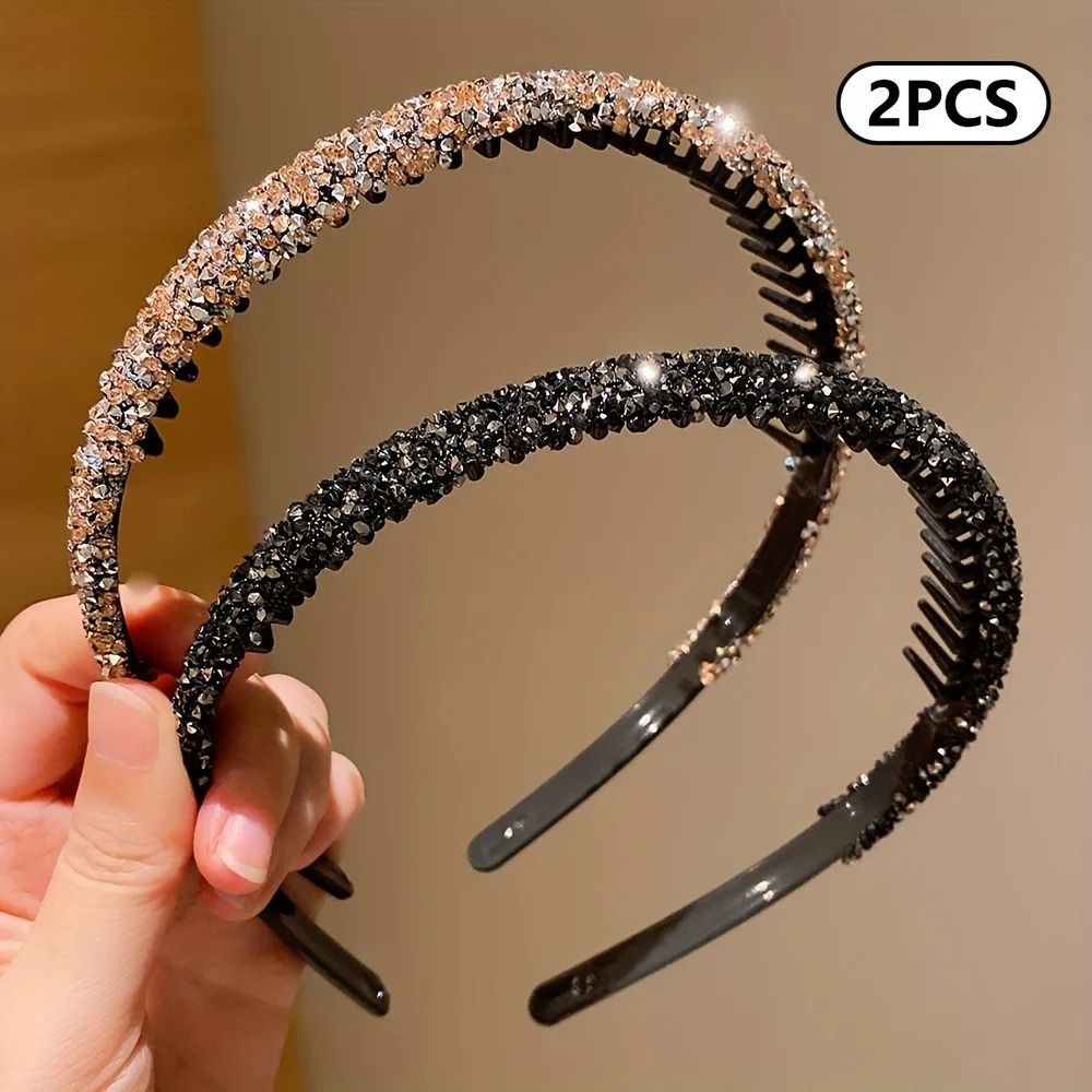 Childrens Non Slip Rhinestone Headbands Set 6