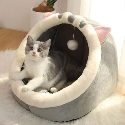 Deep Sleep Cartoon Cat Bed  Foldable Washable Pet Sleeping Mat  Cave 6
