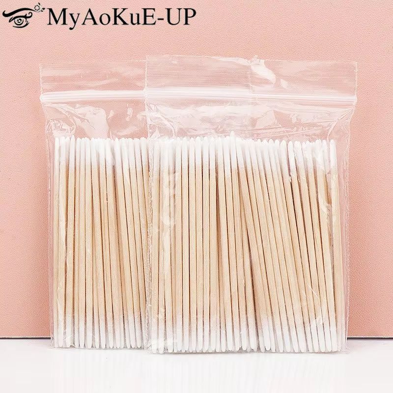 100/300pcs Double-Head Cotton Swabs – Makeup, Medical & Personal Care Tool