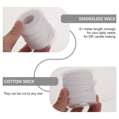 Premium Braided Cotton Candle Wick, Smokeless Spool, for DIY Soy, Beeswax, Pillar, and Taper Candles, Craft Making