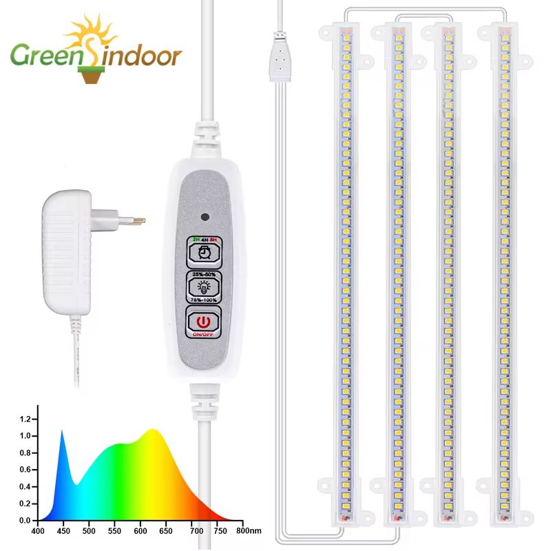 Indoor LED Grow Light with USB Timer – Full Spectrum Phyto Lamp for Plants