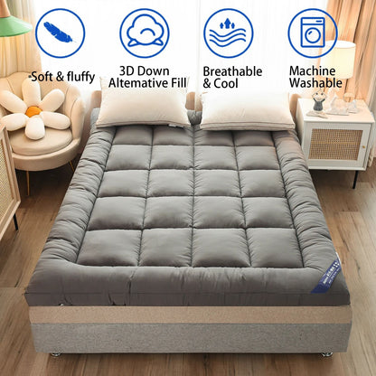 Luxury Extra Thick Mattress Topper for Body Support and Pain Relief