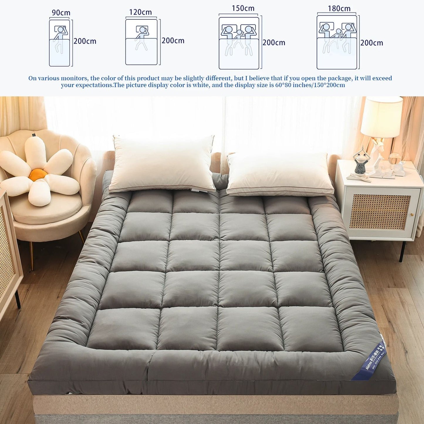 Luxury Extra Thick Mattress Topper For Body Support And Pain Relief 3