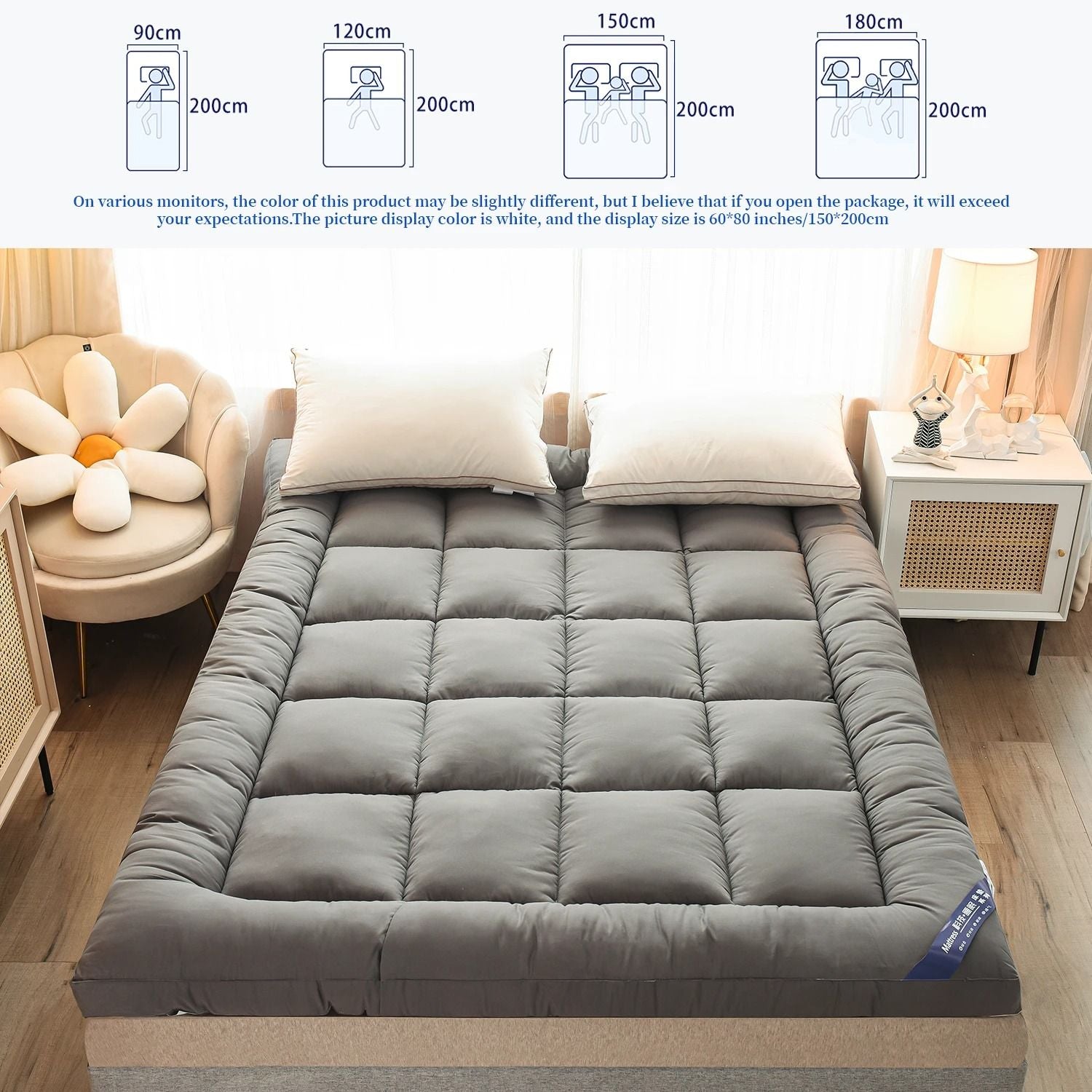 Luxury Extra Thick Mattress Topper For Body Support And Pain Relief 3