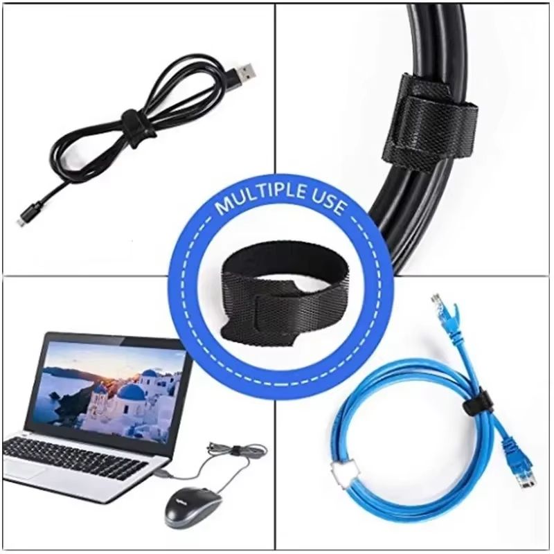 50Pcs Reusable Cable Ties  Adjustable Nylon Cord Management Straps 3