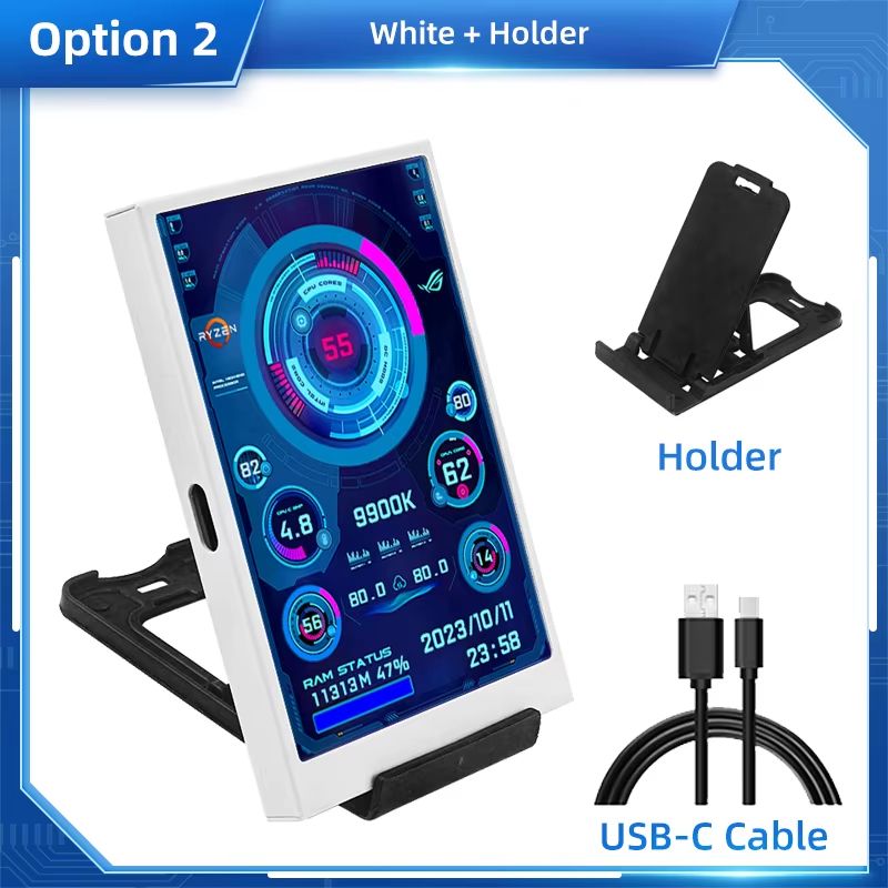 35 Inch IPS USB TypeC Secondary Screen  Mini Monitor For CPU GPU RAM HDD Display 7