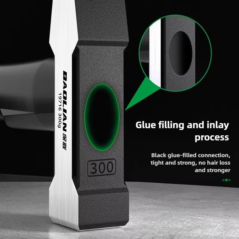 Flat Head Duckbill Hammer Set  200g 300g 500g Plastic Coated Hand Tools 3