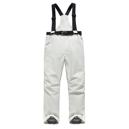 Thick Warm Snowboard Pants Windproof Waterproof Skiing Trousers For Men And Women With Suspenders 5
