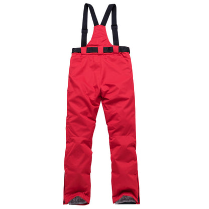 Thick Warm Snowboard Pants Windproof Waterproof Skiing Trousers For Men And Women With Suspenders 7