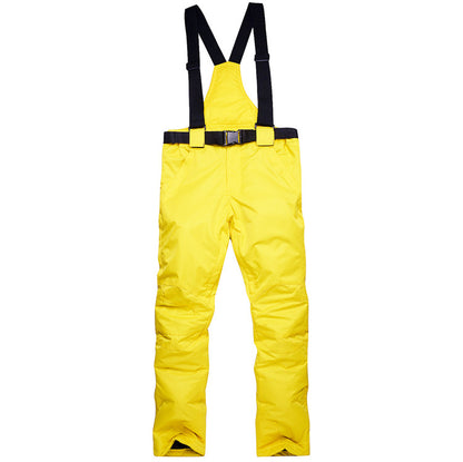 Thick Warm Snowboard Pants Windproof Waterproof Skiing Trousers For Men And Women With Suspenders 14